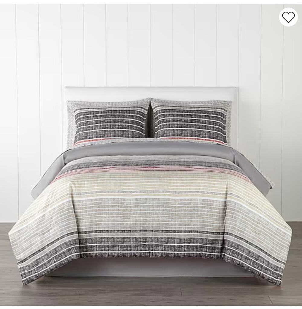 NEW! Home Expressions Mercer Stripes 6PC Complete Bedding Set With Sheets Twin